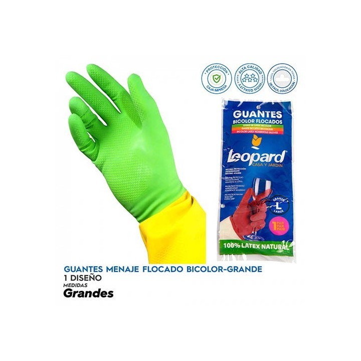 Guantes Bicolor Flocados