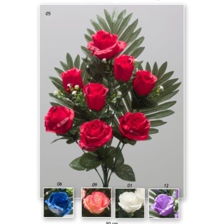 Ramo Flor Artificial Plama Rosas Capullos
