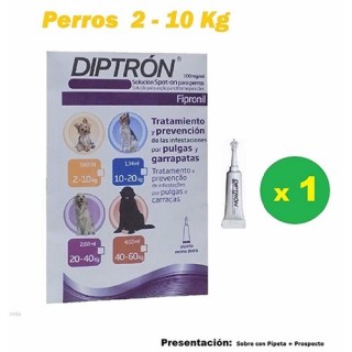 Tratamiento y prevencion Pulgas y Garrapatas 2-10Kg