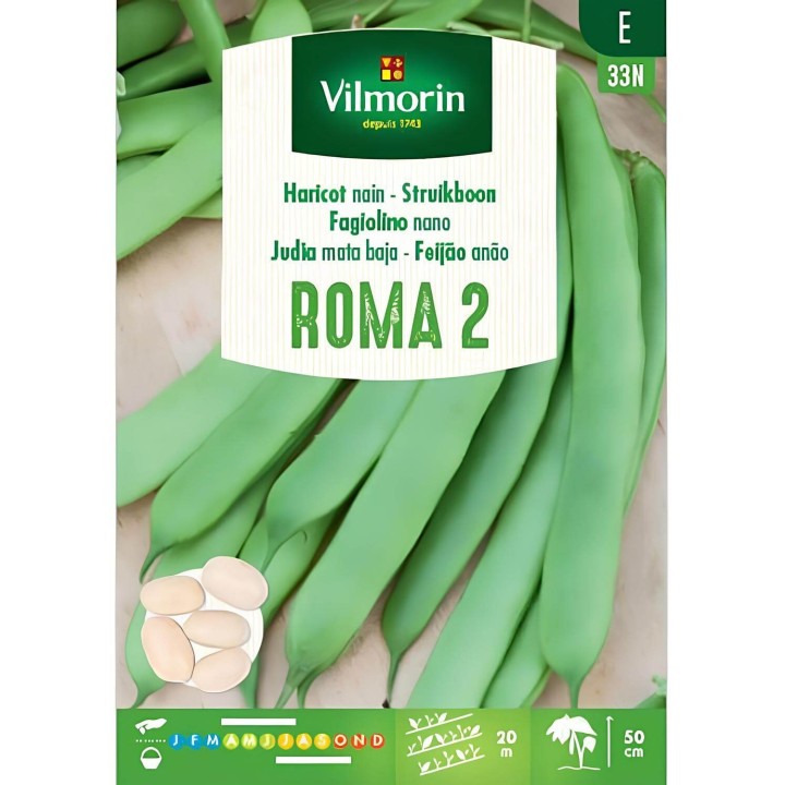 Semilla Judia Mata Baja 250gr Roma 2 Vilmorin - Vainas Planas y Tiernas