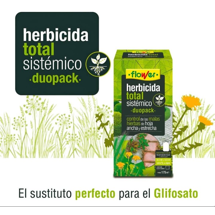 Herbicida Total Sistemico 25 25ml Duopack Flower - Control de Malezas