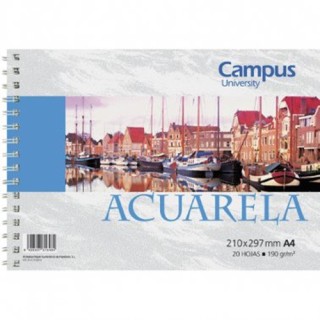 Bloc Acuarela Campus A4 20h 190g