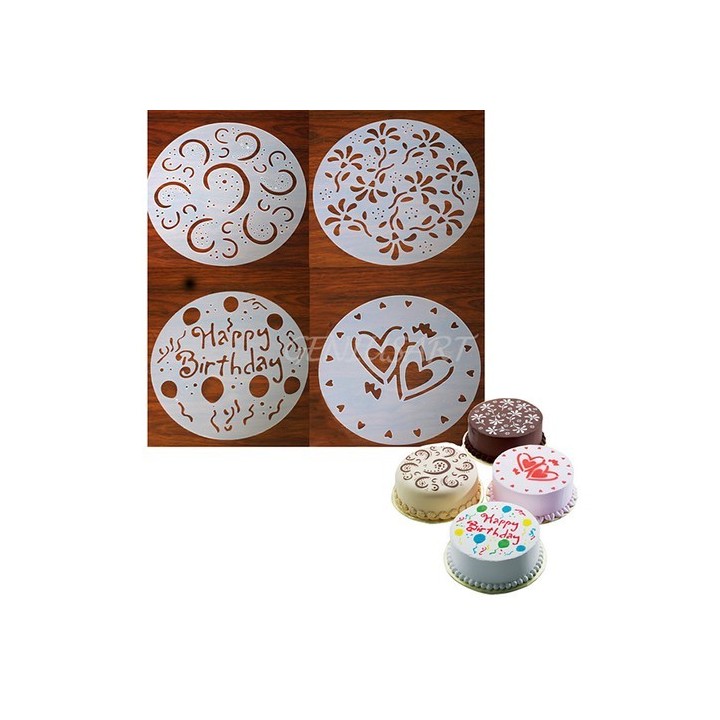 Plantilla Decoracion 4piezas 26cm.
