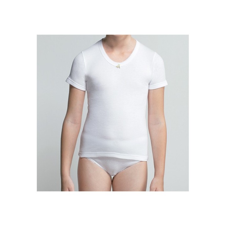 Camiseta Niña Felpa M/C
