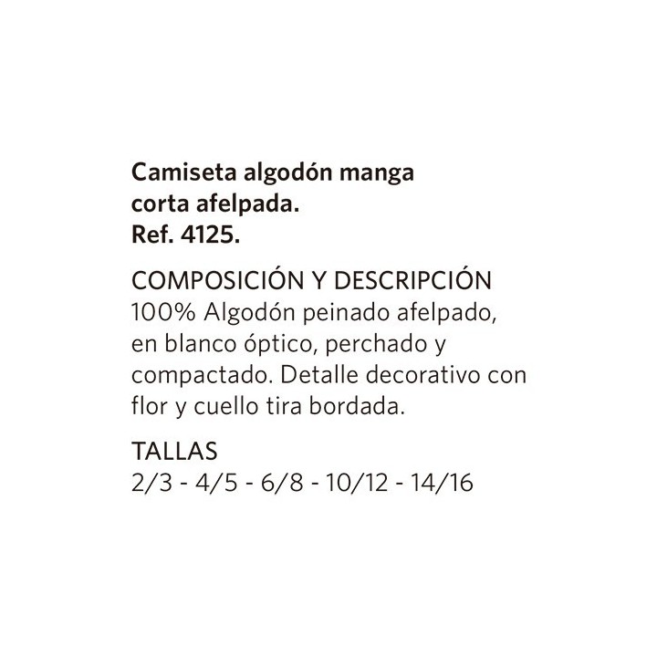 Camiseta Niña Felpa M/C