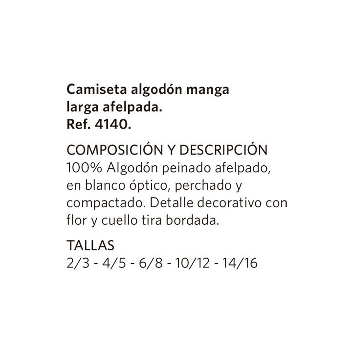Camiseta Niña Felpa M/L