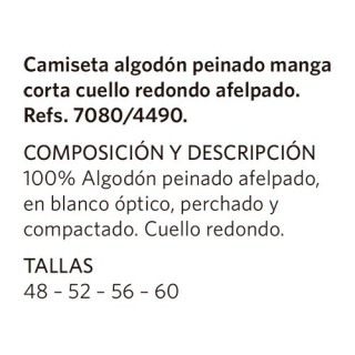 Camiseta Caballero Felpa M/C Cuello Redondo