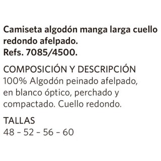 Camiseta Caballero M/L Felpa