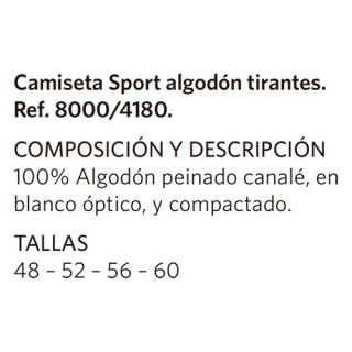 Camiseta Caballero Tirantes P.Ingles
