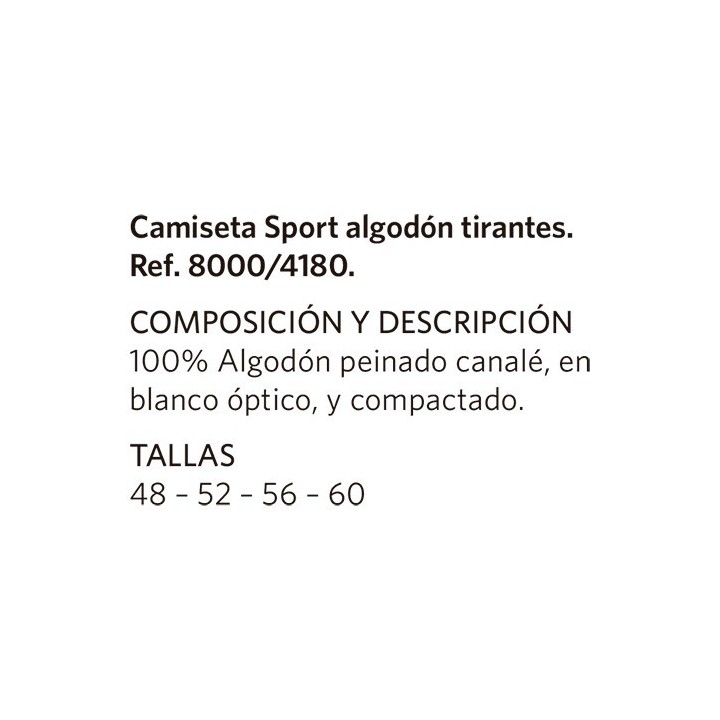 Camiseta Caballero Tirantes P.Ingles