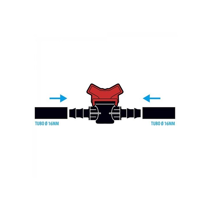 Llave de Paso tuberia Ø16mm