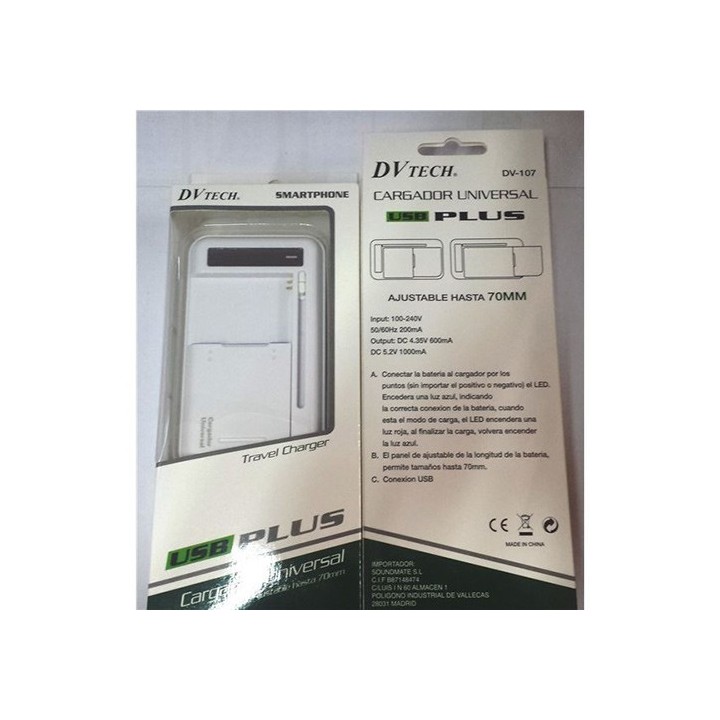 Cargador Universal Baterias ajustable 70mm