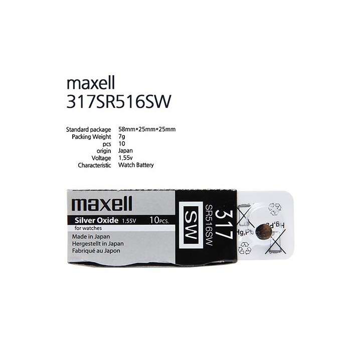 Pila Boton 317 Maxell Oxido Plata