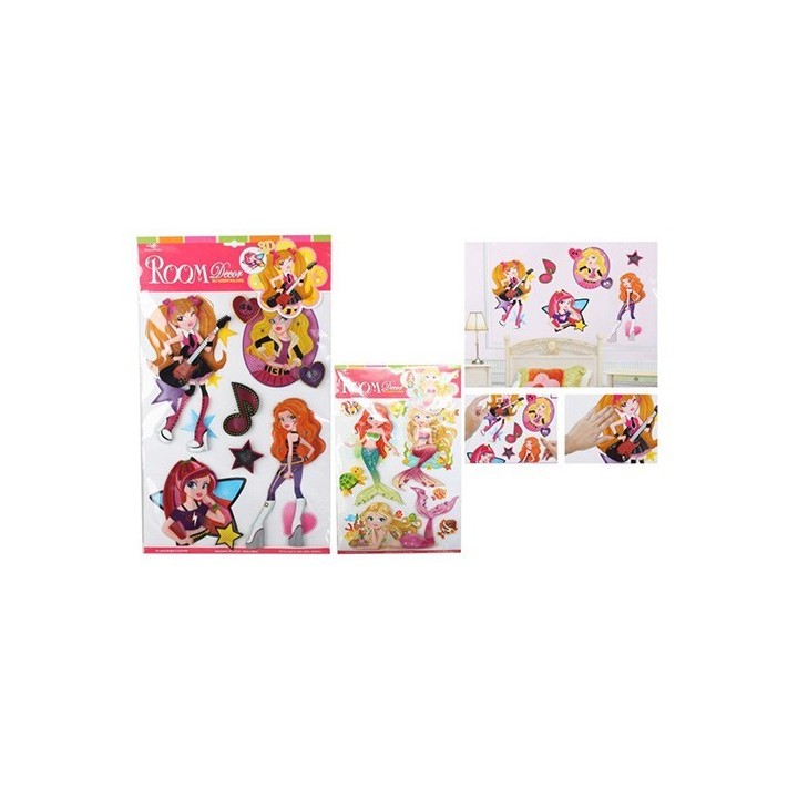 Pegatinas Pared Decorativas 3D Chicas Rock