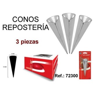 Molde Cono reposteria 3u.