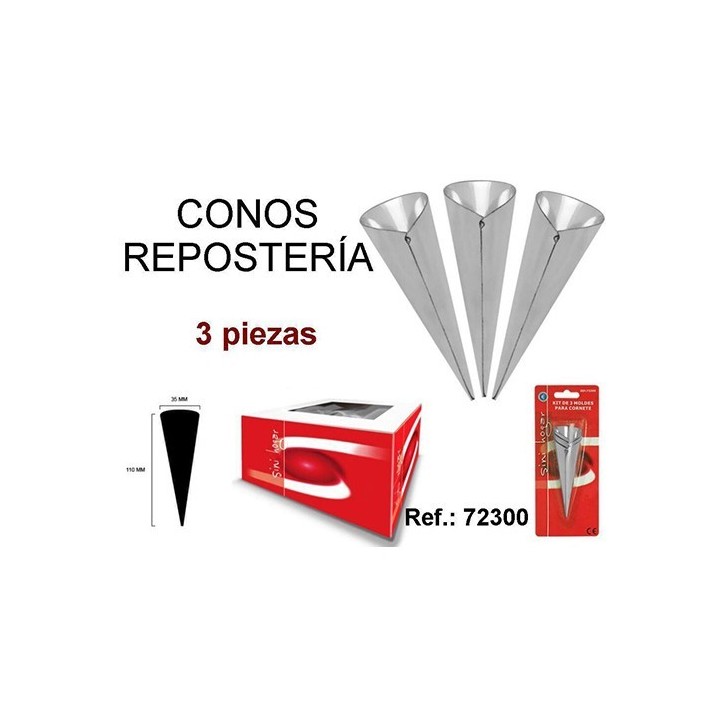 Molde Cono reposteria 3u.