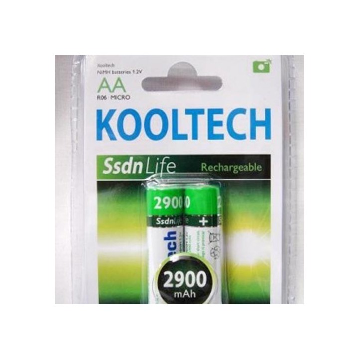 Set 2 Pilas Recargables AA 2900mAh Kooltech