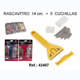Rascavidrios 14cm   5 Cuchillas