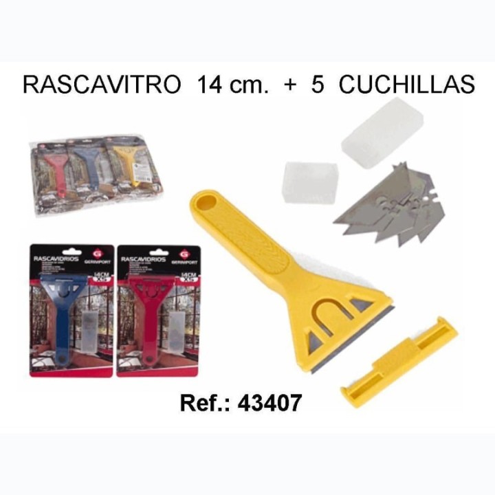 Rascavidrios 14cm   5 Cuchillas