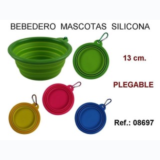 Bebedero Mascotas Plegable Ø13cm Silicona