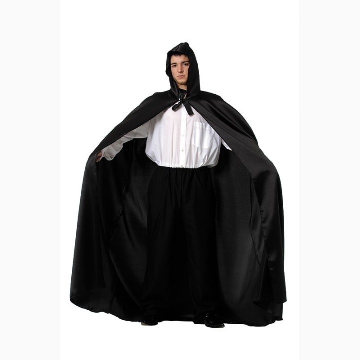 Capa con Capucha Adulto Negra