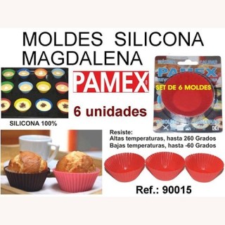 Set 6 Moldes Silicona para Magdalenas