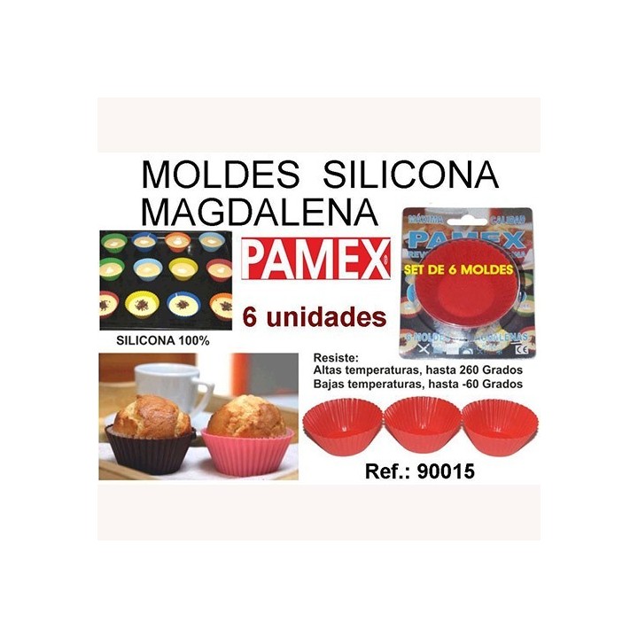 Set 6 Moldes Silicona para Magdalenas