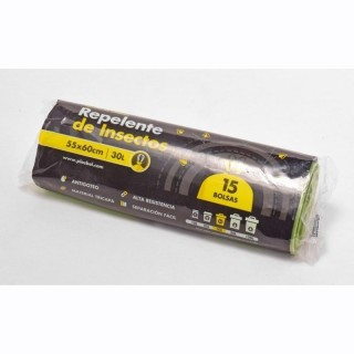 Bolsa Basura 55x60 30L 15u Repelente de Insectos