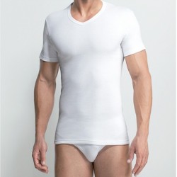 Camiseta Caballero Felpa M/C Cuello Pico