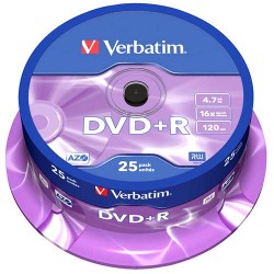 DVD R Vervatim tarrina de 25u.