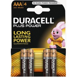 Pilas AAA Duracell Plus Power Pak 4u. Pilas AAA Duracell Plus Power Pak 4u.