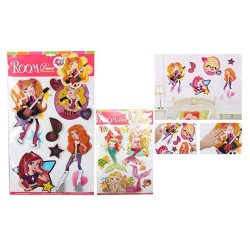 Pegatinas Pared Decorativas 3D Chicas Rock Pegatinas Pared Decorativas 3D Chicas Rock