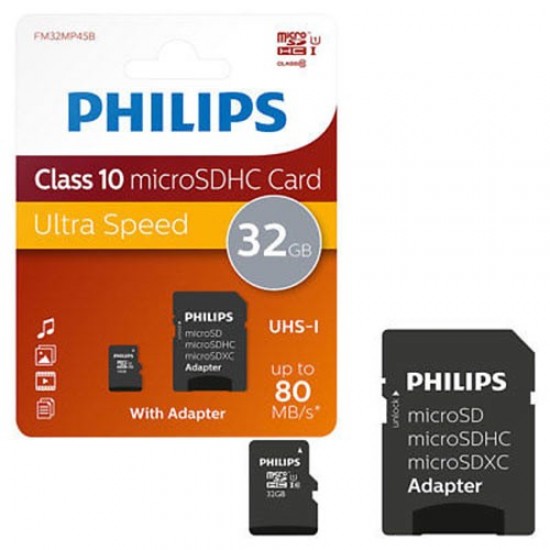 MiroSD Philips 32GB Class10 80MB/s