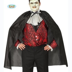 Capa Negra 100cm Vampiro con Cuello