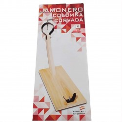 Jamonero Columna Curbada de Madera
