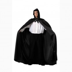 Capa con Capucha Adulto Negra