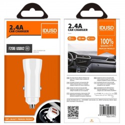 Cargador Coche 2,4A 2 puertos USB