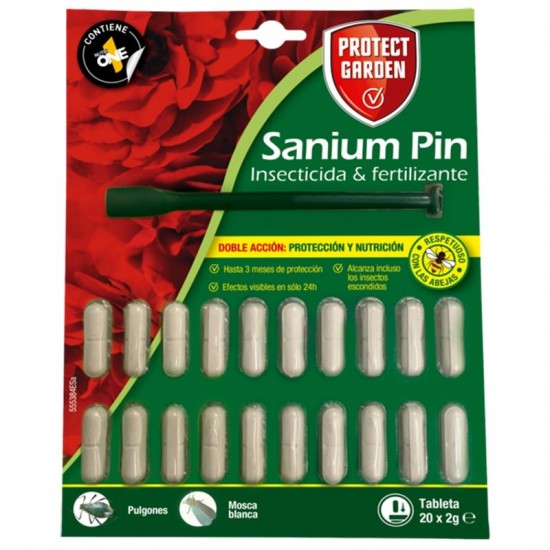 Insecticida y Fertilizante Sanium Pin 20 pastillas.