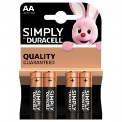 Pila AA Duracel Simply Alkalina 4 Pzs Pila AA Duracel Simply Alkalina 4 Pzs