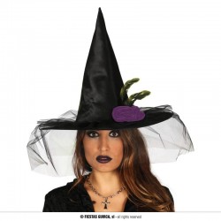 Sombrero Bruja con Velo Sombrero Bruja con Velo