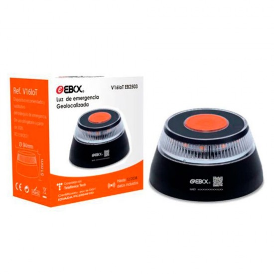 EBOX Luz Emergencia V16 Homologada DGT con Geolocalización
